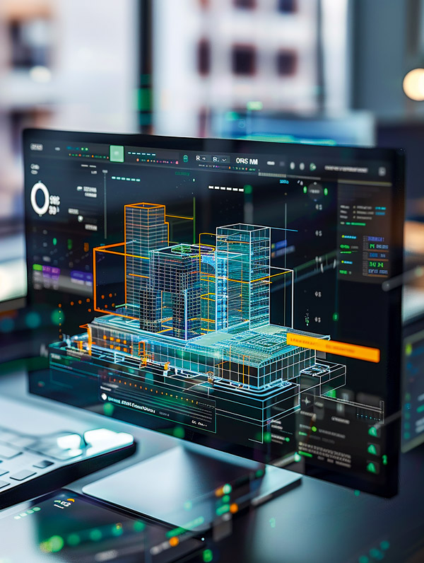 Monitor mit BIM Modell